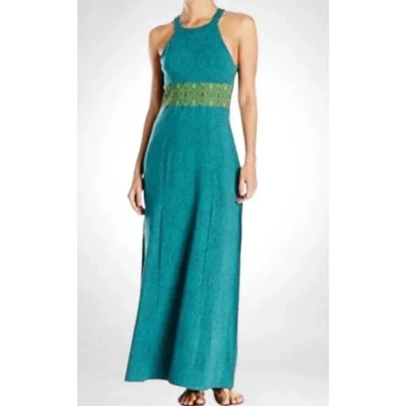 Prana | Dresses | Prana Skye Retro Teal Halter Maxi Dress Size M | Poshmark